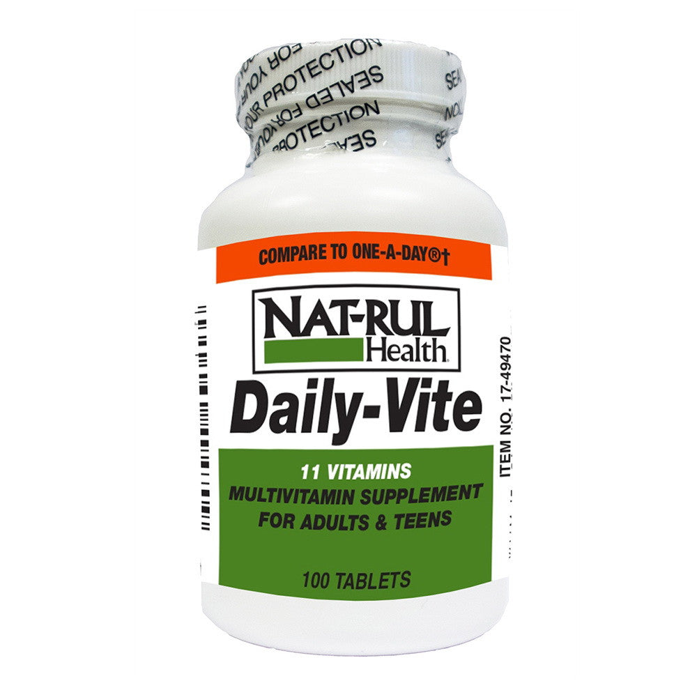 Natrul Health Daily-Vite Multivitamin Tablets For Adults And Teens, 100 Ea